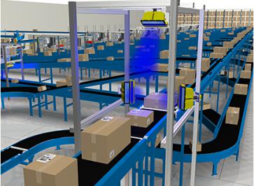 固定式读码器在流水线上自动读取条码 固定式读码器在流水线上自动读取条码